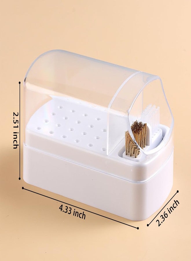 Fcozpjk 2 in 1 Nail Drill Bit Holder and Nail Drill Bits Cleaner Brush Case, 30 Holes Nail Drill Bits Organizer Display Stand Container Box, Manicure Drill Cleaning Brush, Professional Nail Tools - Image 2